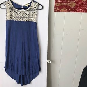 Kori | Blue Tank Top With Lace Upper size M